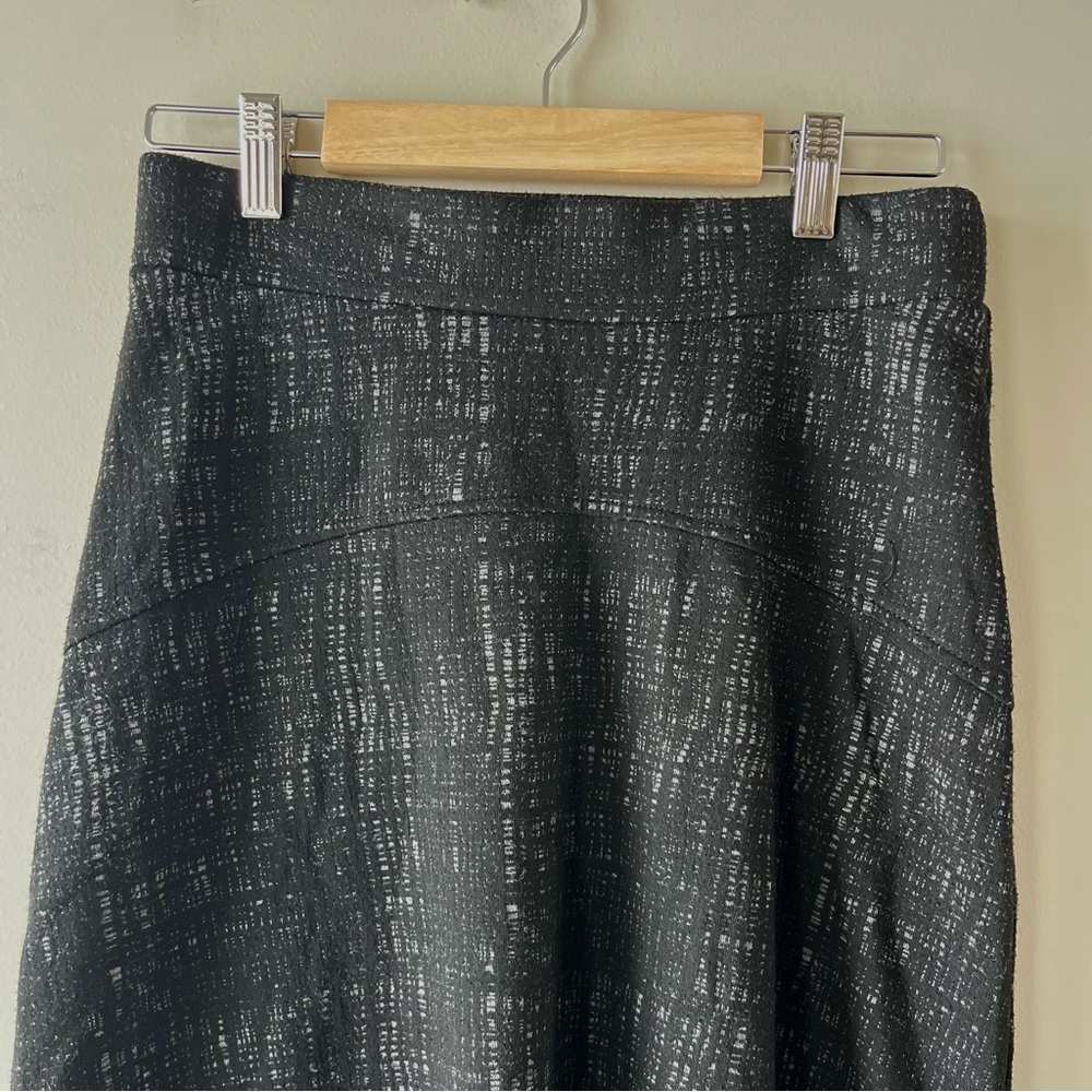 Della Spiga Black Patterned Knee Length Skirt A-Line Pull-On Size XS - Office - Picture 6 of 6